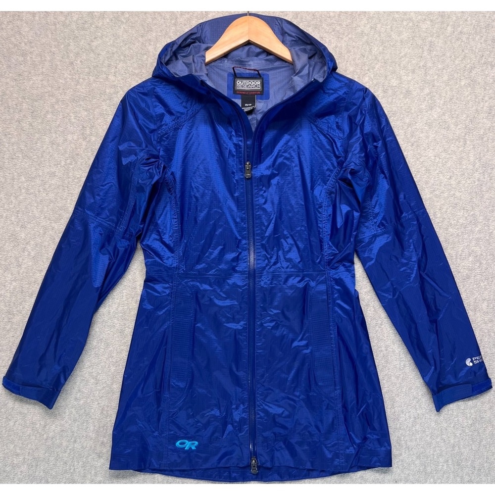 Outdoor Research Men's Helium Rambler Full Zip Jacket Parka Blue Hooded XS